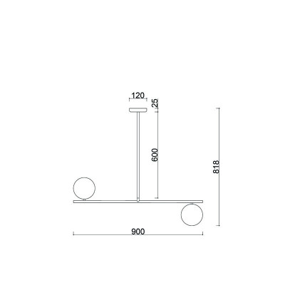 Suguri C ceiling lamp in size M white on tube with white glass globes IP44 UMMO