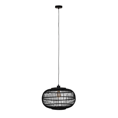 Pendant lamp boho Bamboo with a round bamboo shade Dijk
