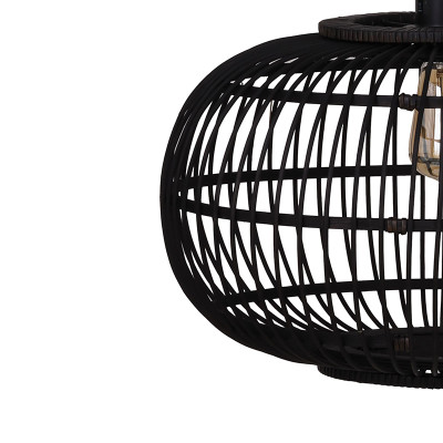 Lampa wisząca boho Bamboo z okrągłym bambusowym kloszem Dijk