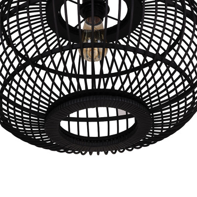 Lampa wisząca boho Bamboo z okrągłym bambusowym kloszem Dijk