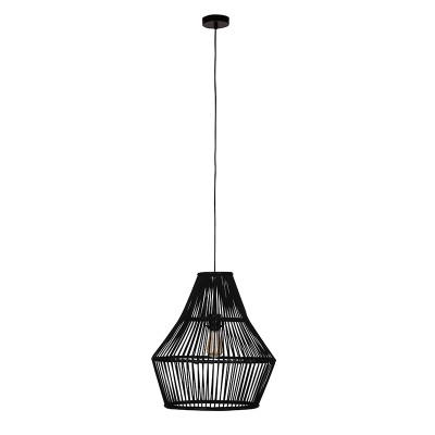 Black pendant lamp boho Bamboo with bamboo shade Dijk