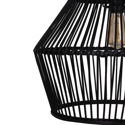 Black pendant lamp boho Bamboo with bamboo shade Dijk