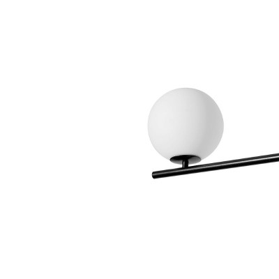 Lampa sufitowa Suguri C w rozmiarze L czarna na rurce z białymi szklanymi kulami z podwyższoną szczelnością IP44 UMMO