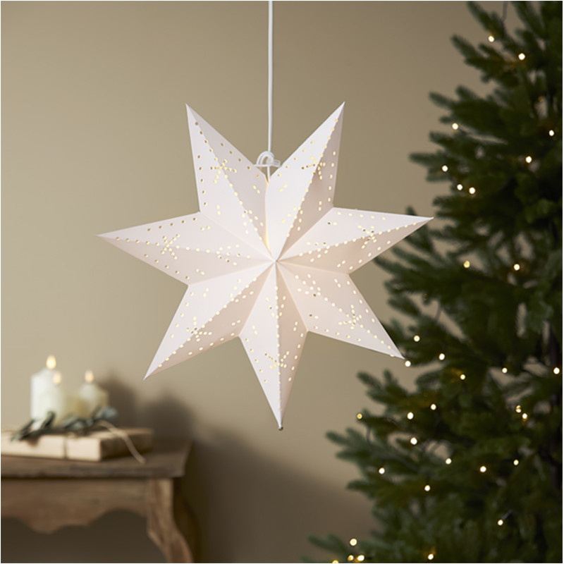 Openwork hanging star Classic 45cm white Star Trading