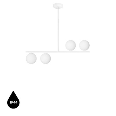 Suguri A ceiling lamp in size M white on tube with white glass globes IP44 UMMO