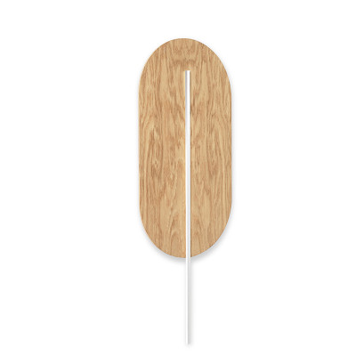 ROKKE WOOD wooden wall lamp with a white decorative element UMMO