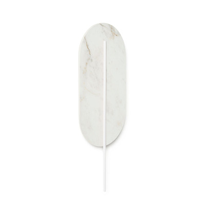 White stone wall lamp ROKKE STONE with a white decorative element UMMO