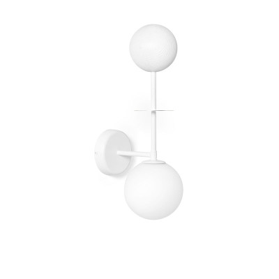 Lampa ścienna OIO B biała z dekoracyjną drewnianą kulą UMMO