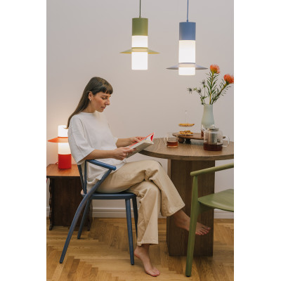Black CAPONIO ST table lamp with an opal lampshade UMMO