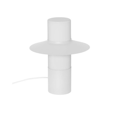 Biała lampa stołowa CAPONIO ST z mlecznym kloszem UMMO