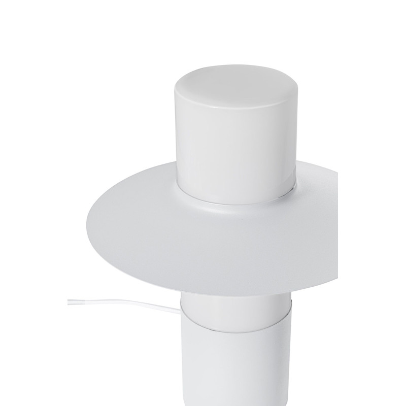 Biała lampa stołowa CAPONIO ST z mlecznym kloszem UMMO