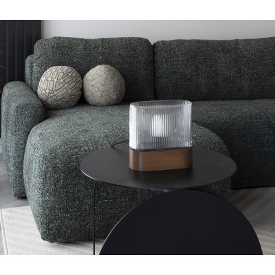 Walnut FLUMINA ST table lamp with fluted shade and wooden base UMMO