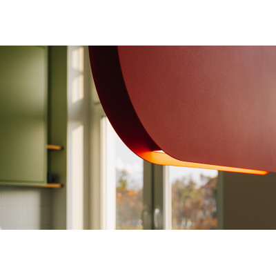 Czerwonopomarańczowa lampa wisząca MALUMI A z wbudowanym panelem LED 3000K UMMO