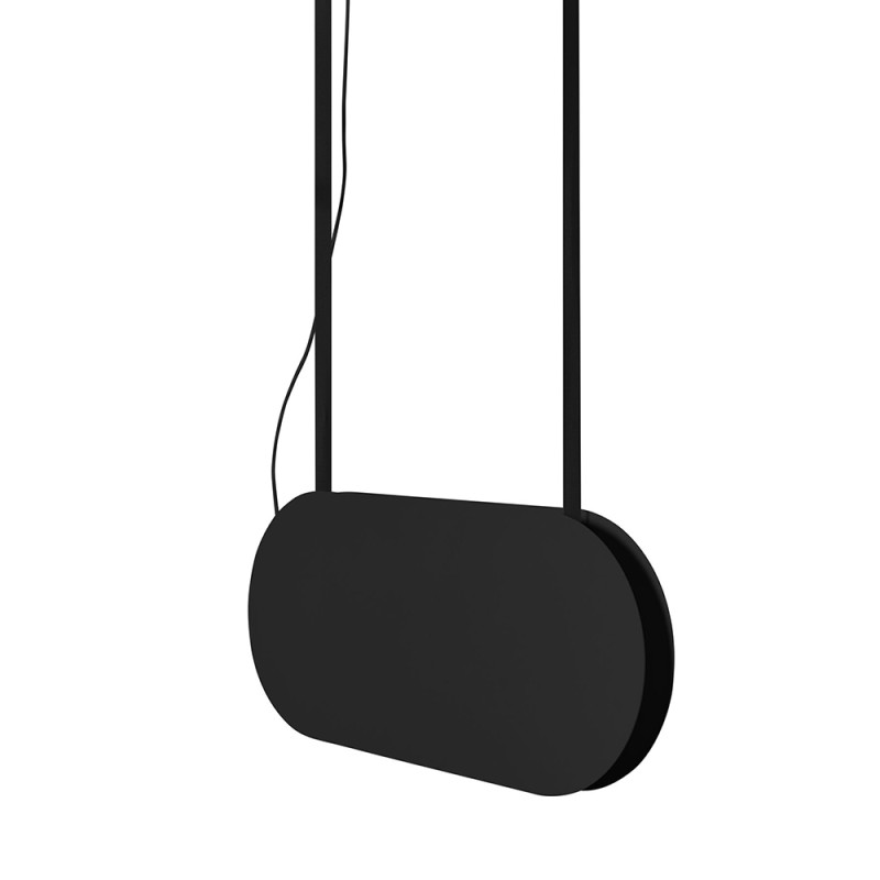 Black MALUMI A hanging lamp with a built-in 3000K LED panel UMMO