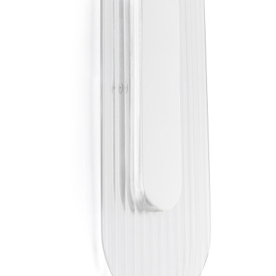 Biała lampa ścienna RIFLO W A z ryflowanym kloszem 3000K UMMO