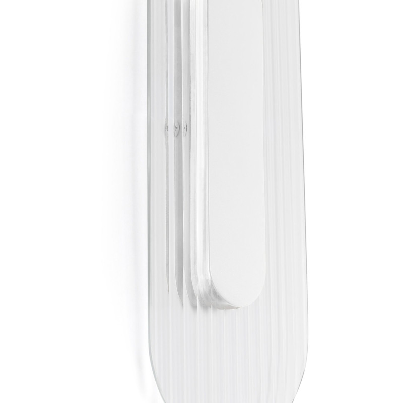 White RIFLO W A wall lamp with a grooved lampshade 3000K UMMO