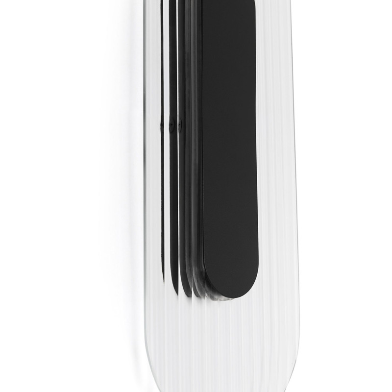Black RIFLO W A wall lamp with a grooved lampshade 3000K UMMO