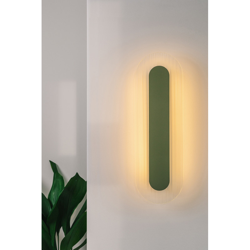 White RIFLO W B wall lamp with a grooved shade 3000K UMMO