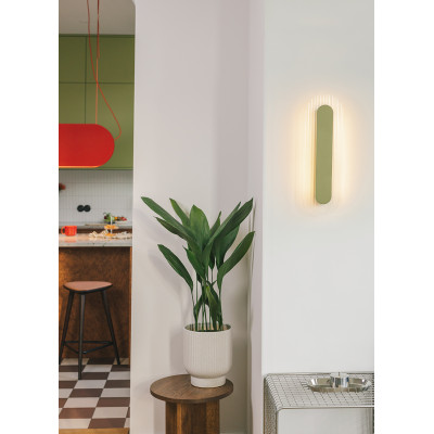 White RIFLO W B wall lamp with a grooved shade 3000K UMMO