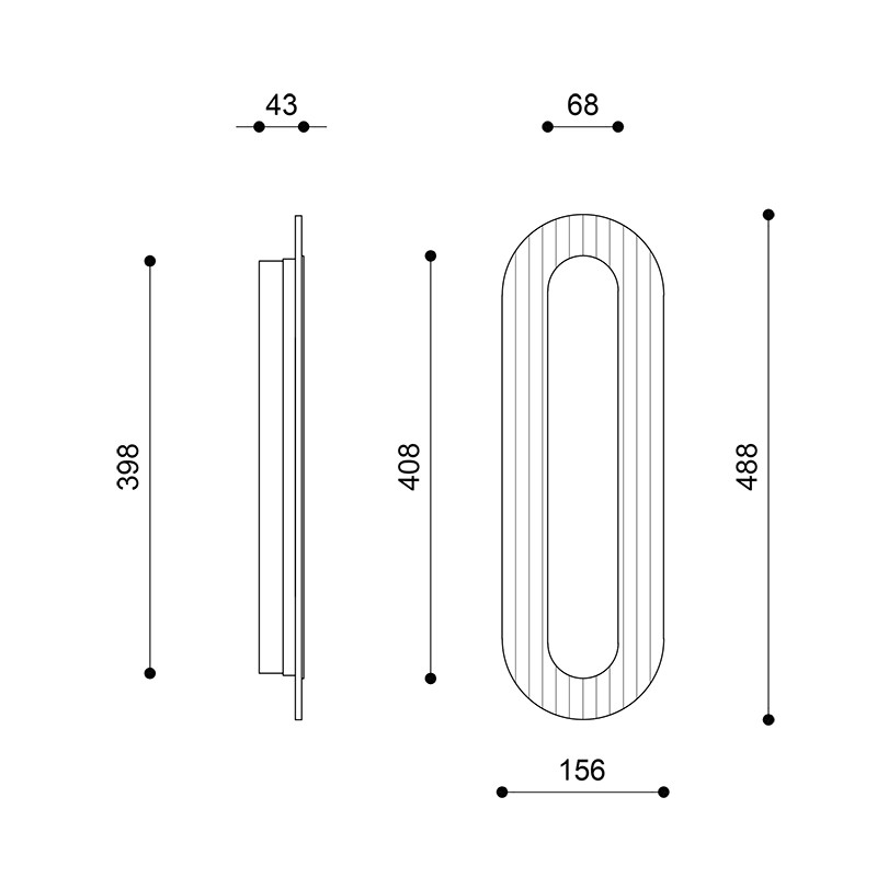 White RIFLO W B wall lamp with a grooved shade 3000K UMMO
