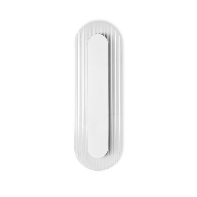 White RIFLO W B wall lamp with a grooved shade 3000K UMMO