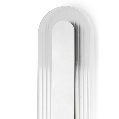 White RIFLO W B wall lamp with a grooved shade 3000K UMMO