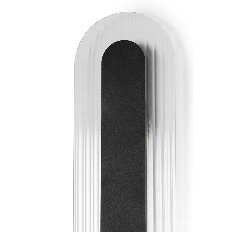Black RIFLO W B wall lamp with a grooved shade 3000K UMMO