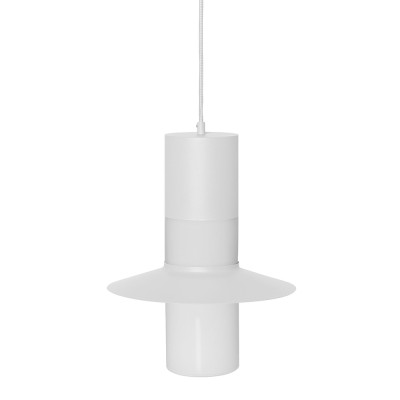 Biała lampa wisząca CAPONIO A z mlecznym kloszem UMMO