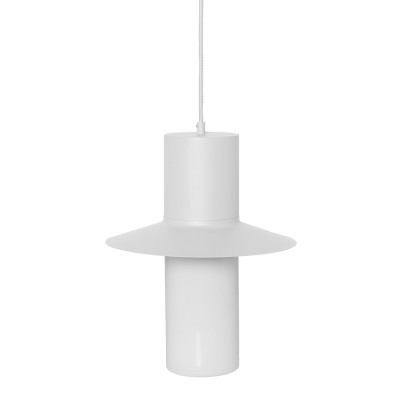 Biała lampa wisząca CAPONIO A z mlecznym kloszem UMMO