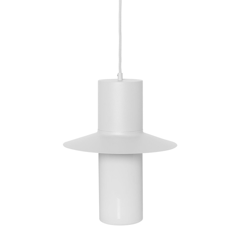 White CAPONIO A hanging lamp with an opal lampshade UMMO