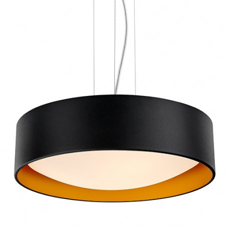 Ceiling hanging lamp VERO lampshade black outside gold inside and white lampshade KASPA