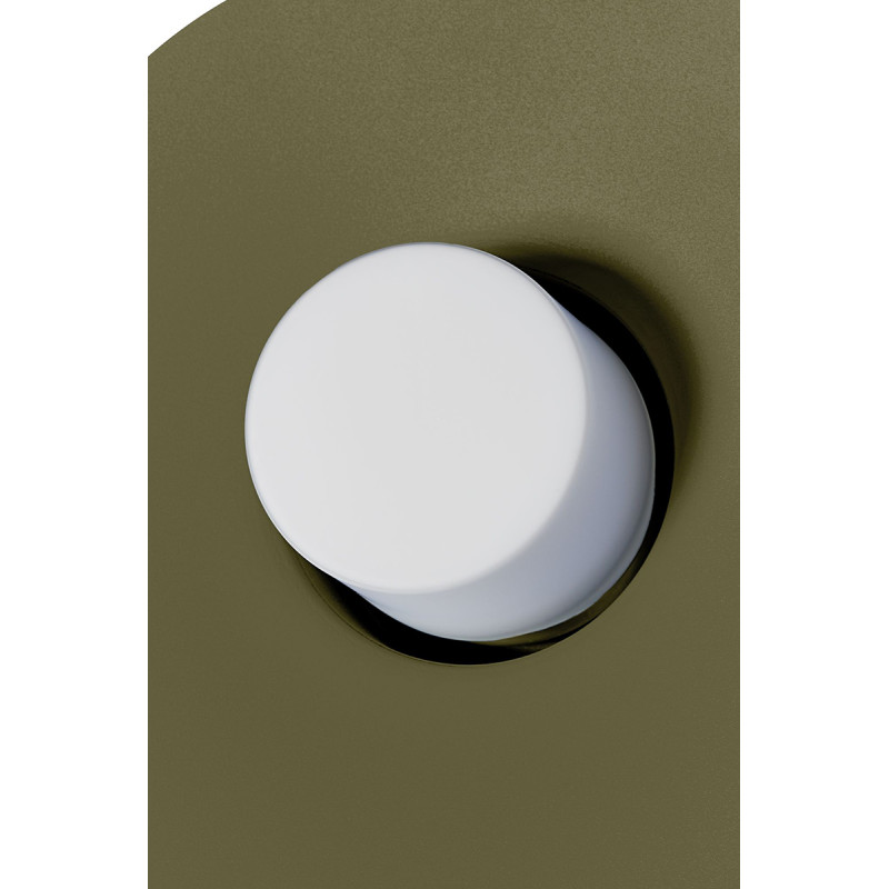Olive green CAPONIO W A wall lamp with a milky lampshade UMMO