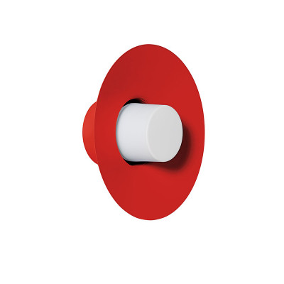 Czerwonopomarańczowa lampa ścienna CAPONIO W A z mlecznym kloszem UMMO