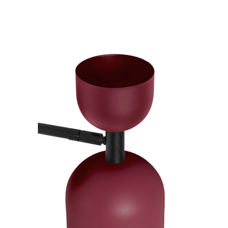 Adjustable wall lamp SUPURU W burgundy wall lamp with black tube UMMO