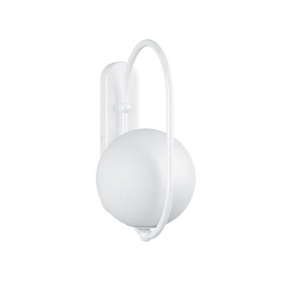 KOBAN D wall light with white oval frame and white glass shade – UMMO