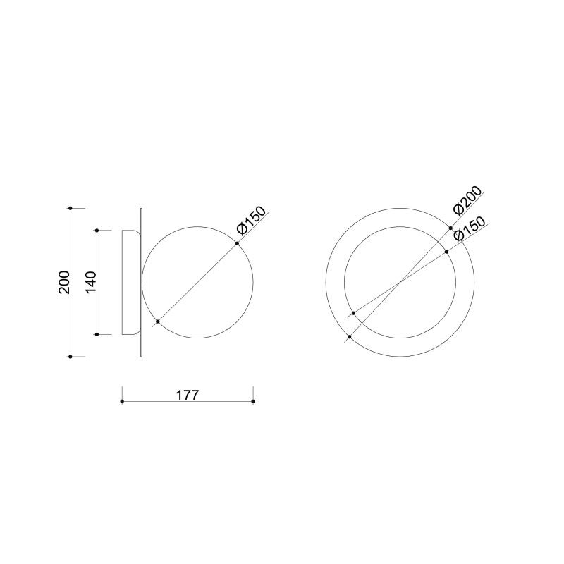 Wall lamp BORRA A modern sconce with white disk IP44 UMMO 24h