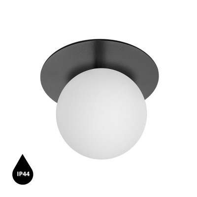 Lampa ścienna BORRA A nowoczesny czarny kinkiet z podwyższoną szczelnością IP44 UMMO 24h