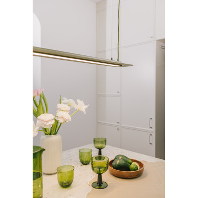 Oliwkowa lampa wisząca SENKEI C z wbudowanym panelem LED 3000K UMMO