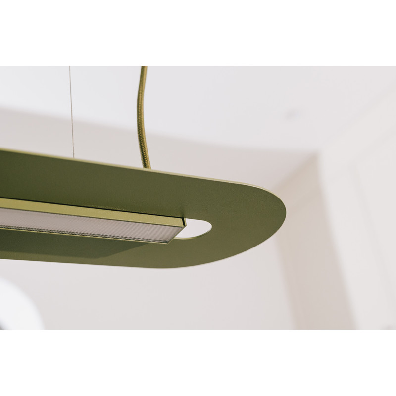 Oliwkowa lampa wisząca SENKEI C z wbudowanym panelem LED 3000K UMMO