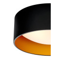 Lampa sufitowa plafon VERO S abażur czarny na zewnątrz złoty wewnątrz i biały klosz KASPA