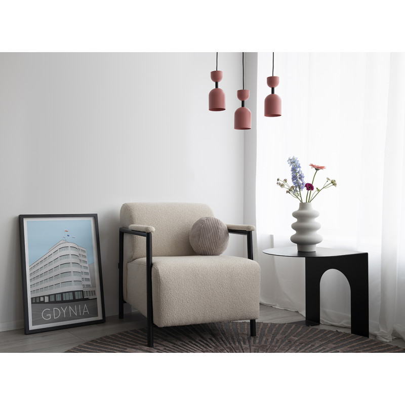 Lampa sufitowa SUPURU melonowa lampa wisząca z czarną rurką UMMO 24h