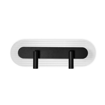 Black RIFLO W D wall lamp with adjustable spots and grooved shade 3000K UMMO