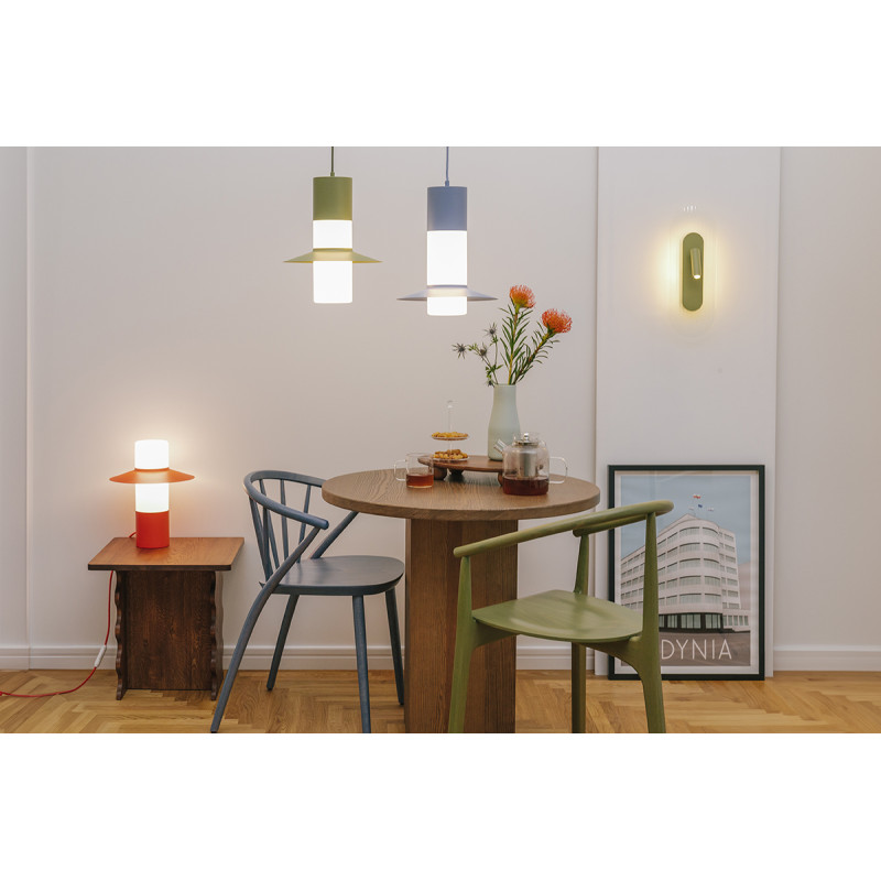 Olive wall lamp RIFLO W D with adjustable spots and grooved shade 4000K UMMO