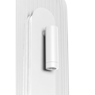 White RIFLO W C wall lamp with adjustable spot and fluted shade 3000K UMMO
