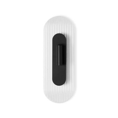 RIFLO W C black wall lamp with adjustable spot and fluted shade 3000K UMMO