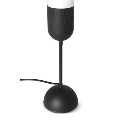 FUNSUI ST black table lamp with milky shade and wooden detail 3000K UMMO