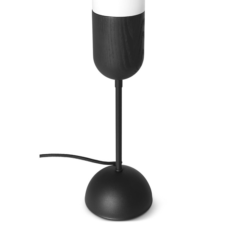 FUNSUI ST black table lamp with milky shade and wooden detail 3000K UMMO