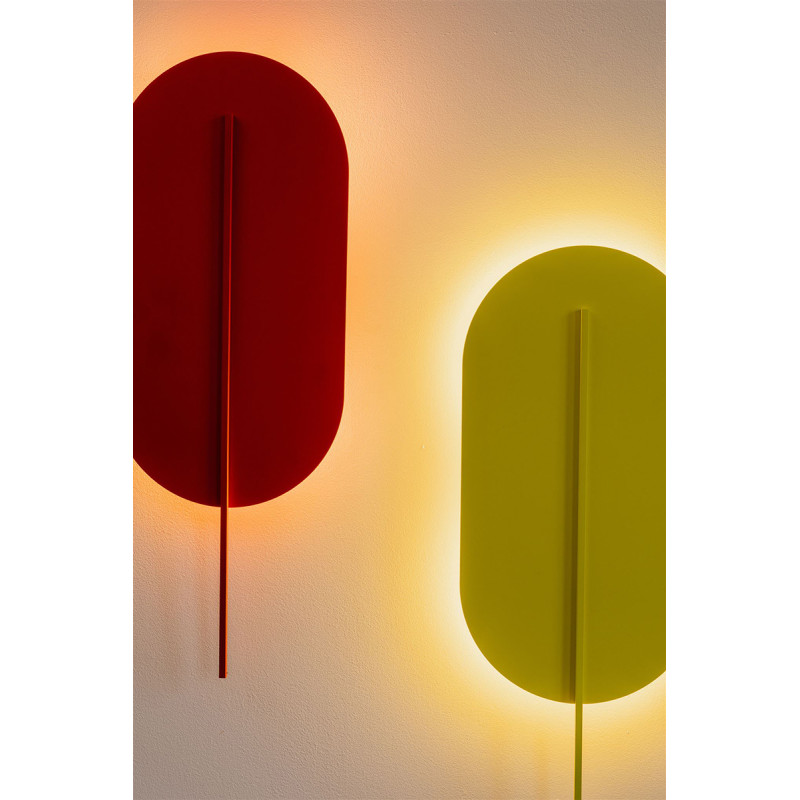 Wall lamp ROKKE red and orange with decorative element UMMO