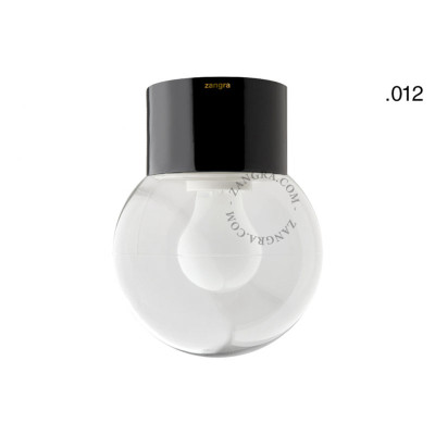 Ceiling lamp 005.c.b with a transparent glass shade 012 black Zangra