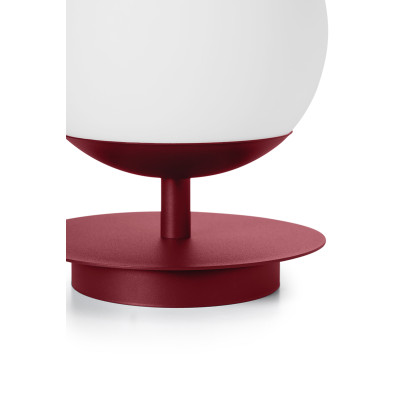 Burgundy table lamp PLAAT ST white standing lamp with disk and glass shade UMMO